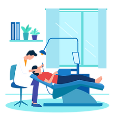 治療中の歯科医師