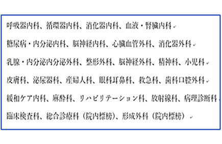診療科目のご案内