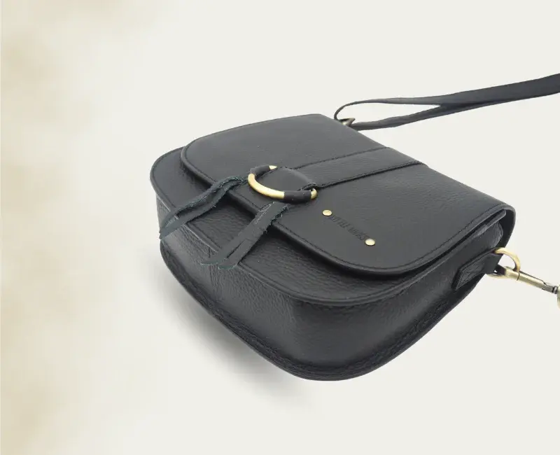 Gibecière en Cuir Noir