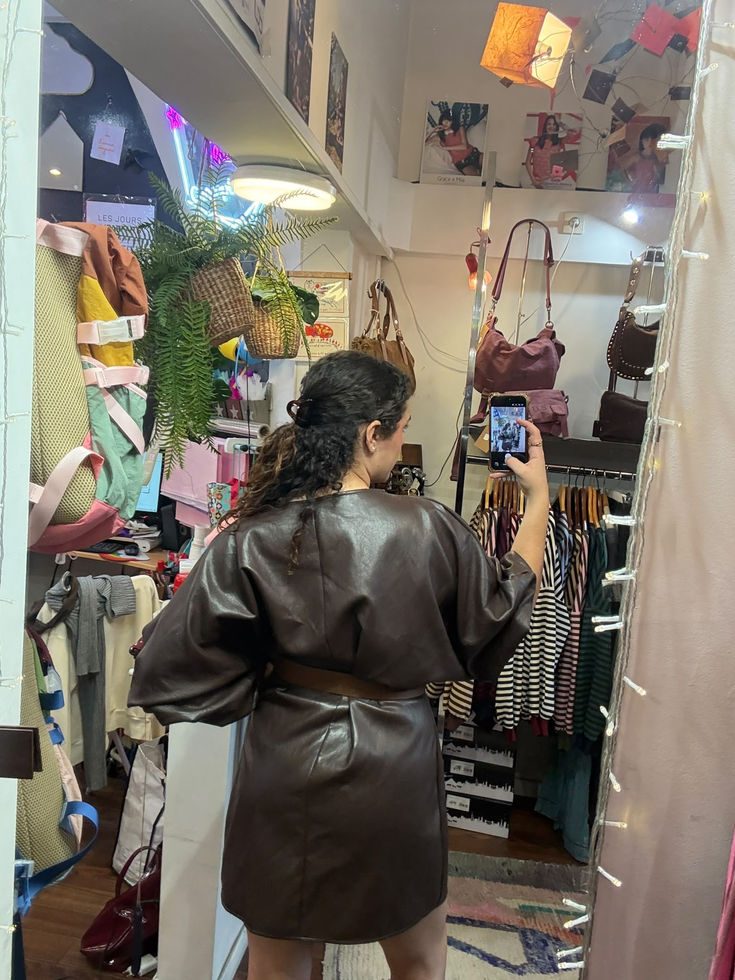 Robe choco en cuir végane