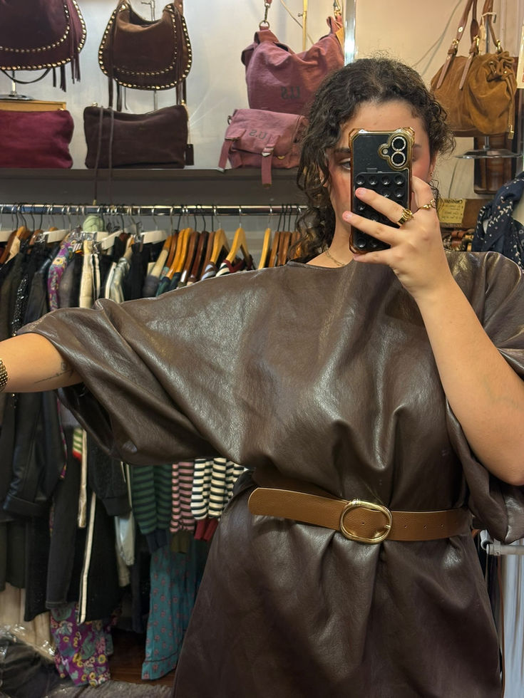 Robe choco en cuir végane