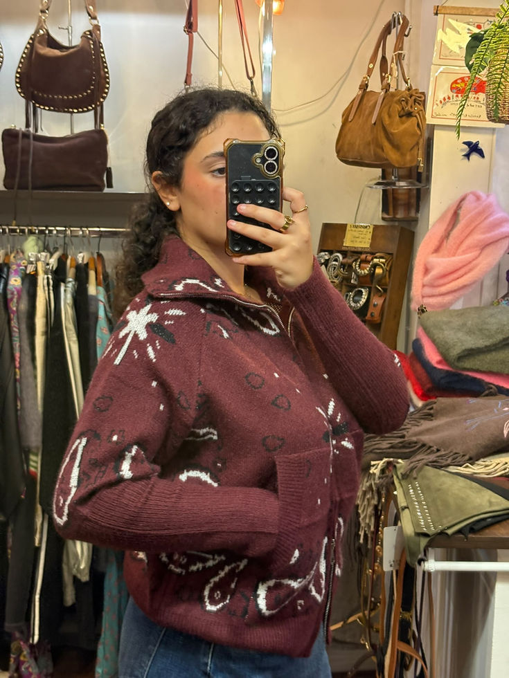 Gilet bordeaux motif bandana
