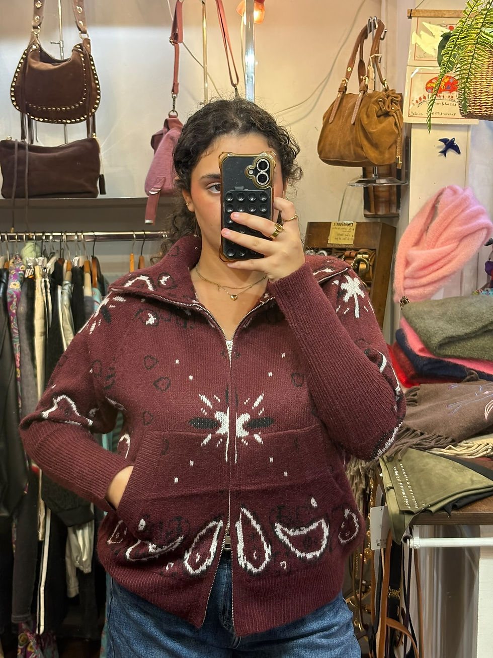 Gilet bordeaux motif bandana