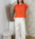 Blouse manches courtes orange