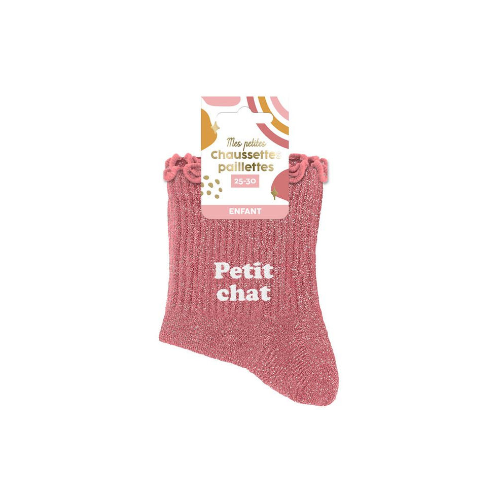 Chaussettes Fille 3-6 ans à Paillettes "Petit Chat"