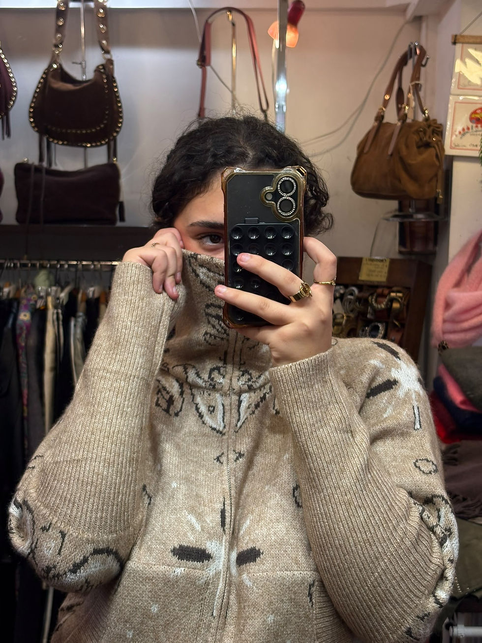 Gilet beige motif bandana