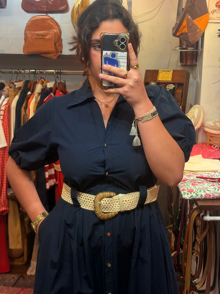Longue Robe Bleu Marine Cintrée