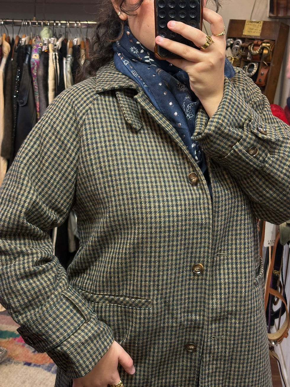 Manteau kaki petits carreaux