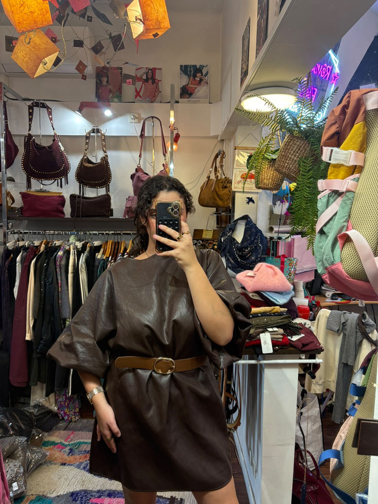 Robe choco en cuir végane