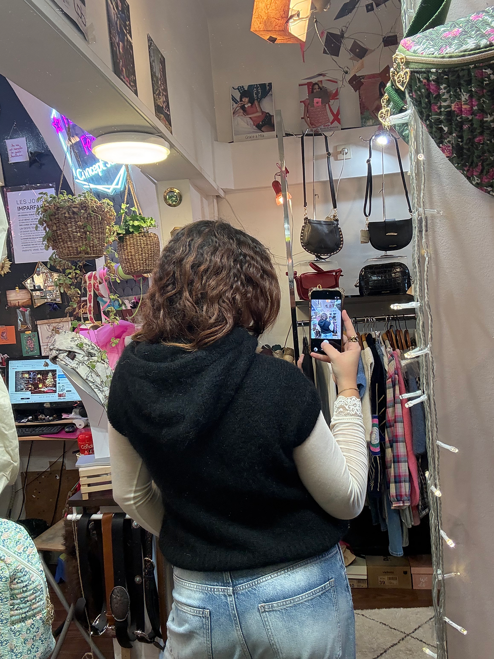 Gilet sans manches à capuche en mohair