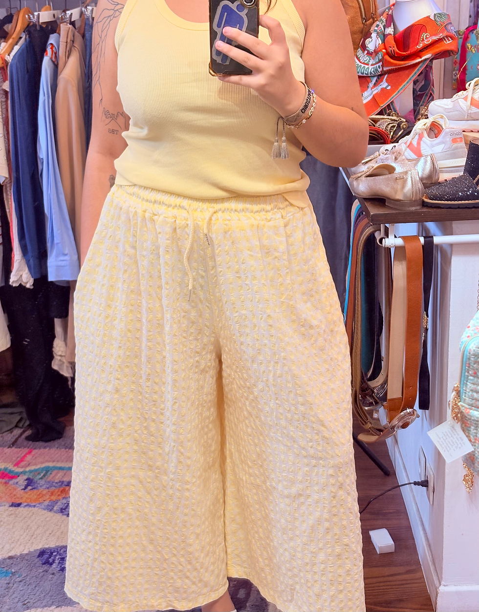 Pantalon vichy jaune