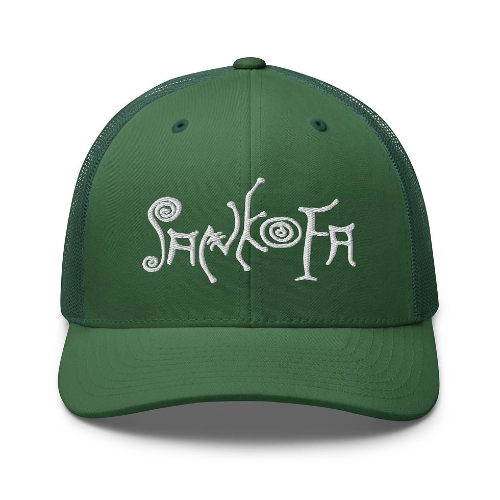 Thumbnail: Sankofa "White Script" Trucker Cap