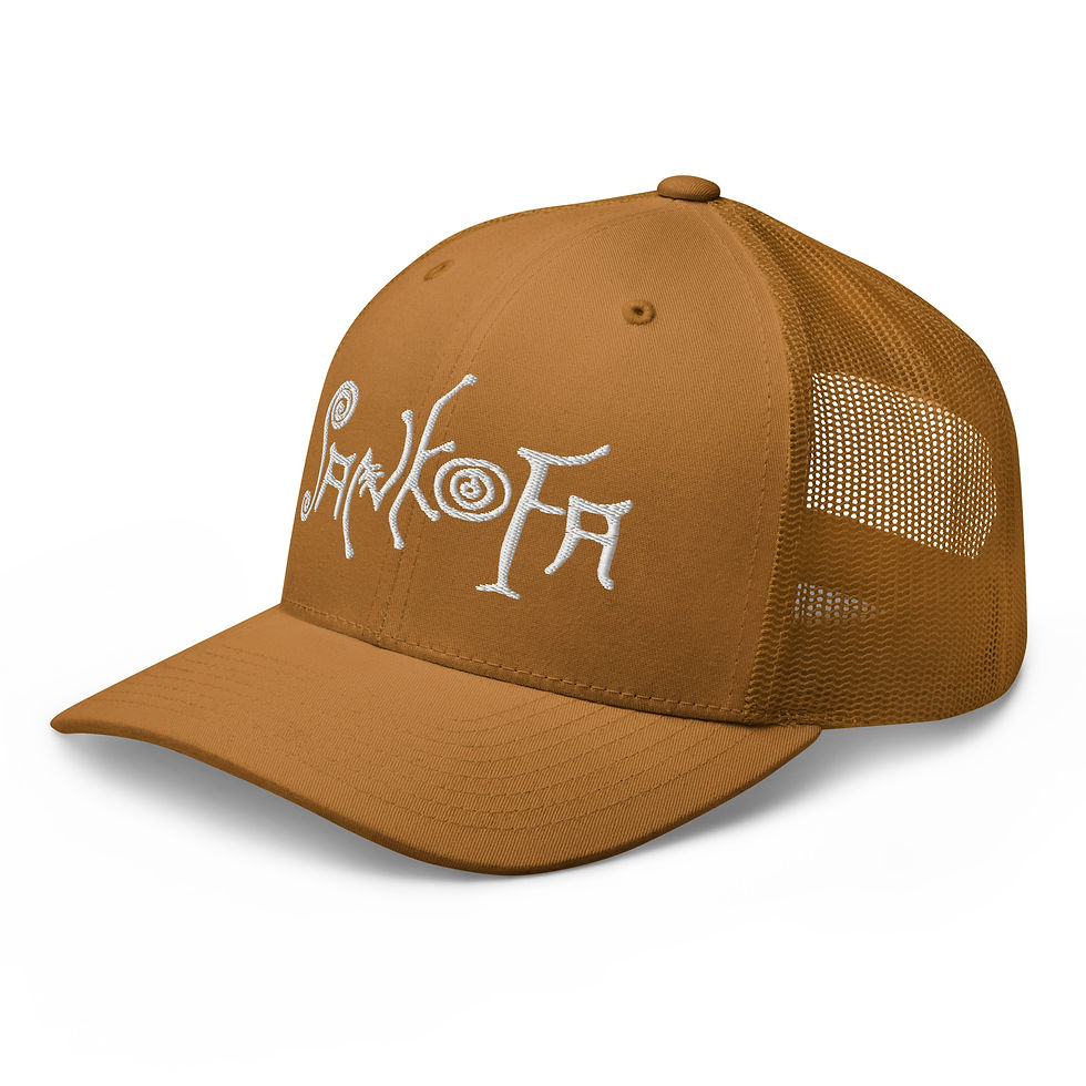 Thumbnail: Sankofa "White Script" Trucker Cap