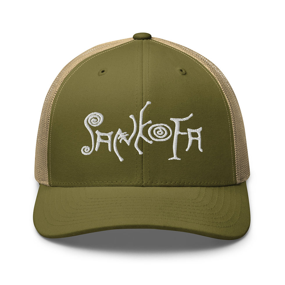 Thumbnail: Sankofa "White Script" Trucker Cap