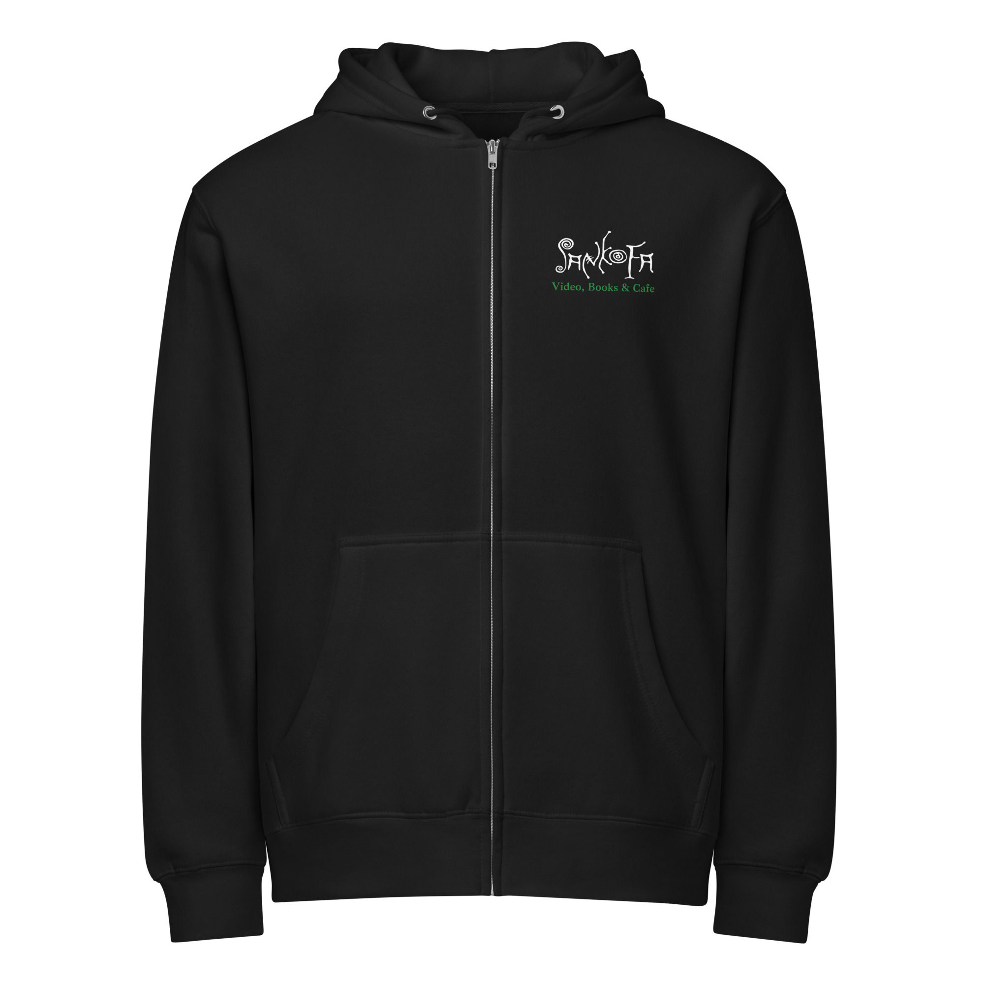 Sankofa Zip Up Hoodie (White Script)