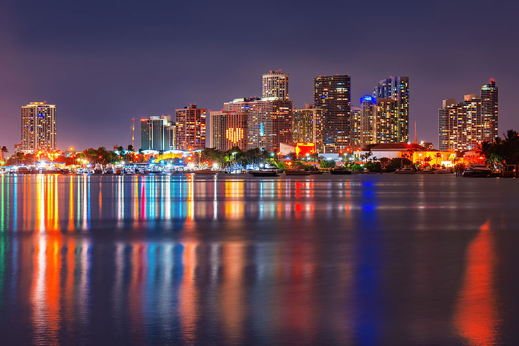 Miami skyscrapers at the night, south beach. Miami night downtown, city Florida.jpg