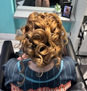 Medium brunette with caramel ribbons