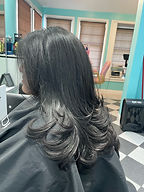 Dimensional brunette with soft highlights