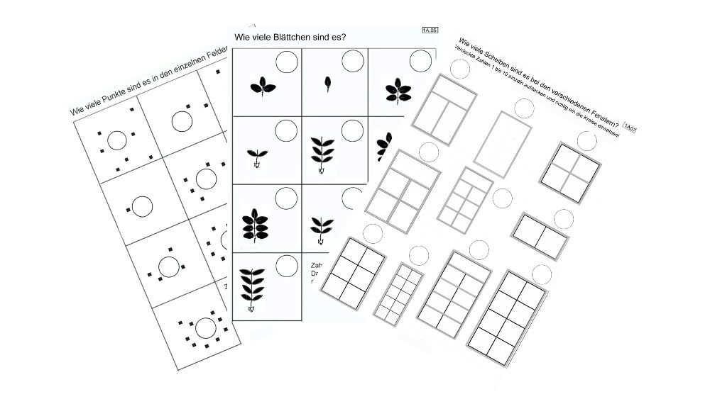 1A.a Zahlen 1-10 zu Mengen zuordnen (abzählen), unstrukturiert