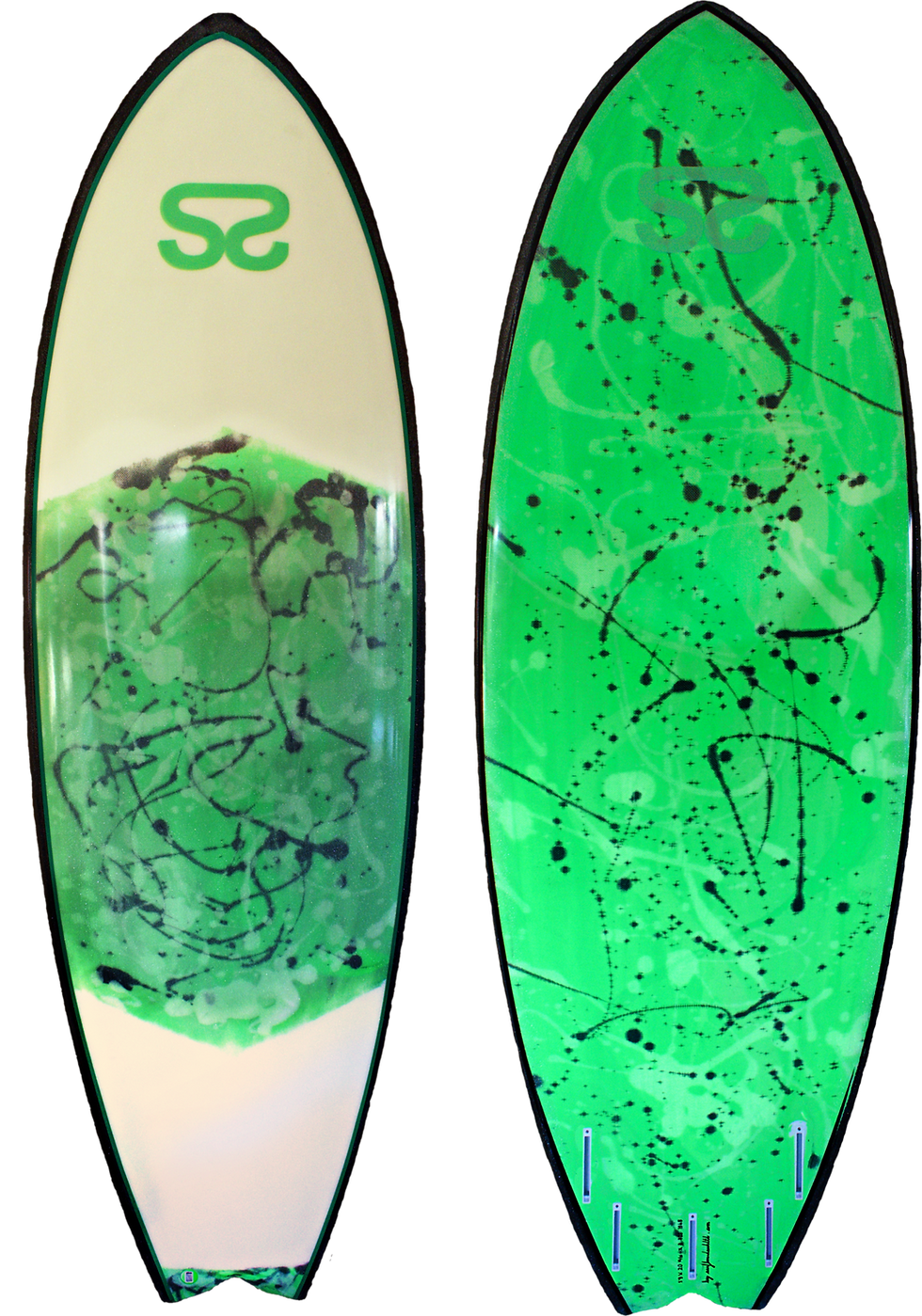 Thumbnail: Surfboards UK Ltd Barracuda green marble with deck patch