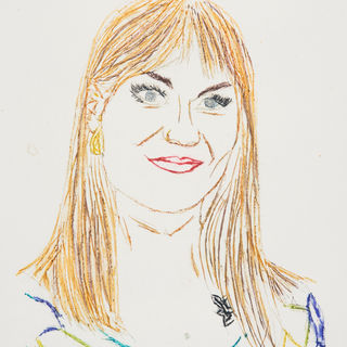 Lapsen tekemä muotokuva kansanedustaja Jessi Jokelaisesta.