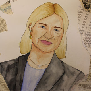 Nuoren tekemä muotokuva kansanedustaja Pia Hiltusesta.