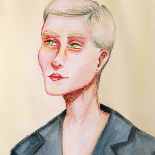 Nuoren tekemä muotokuva kansanedustaja Minja Koskelasta.