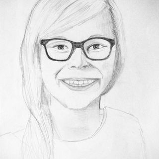 Nuoren tekemä muotokuva kansanedustaja Saara Hyrköstä.