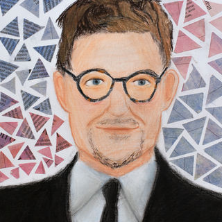 Lapsen tekemän muotokuva kansanedustaja
Antti Lindtmanista.