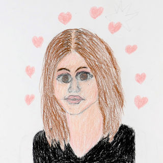 Lapsen tekemä muotokuva kansanedustaja Jenna Simulasta.