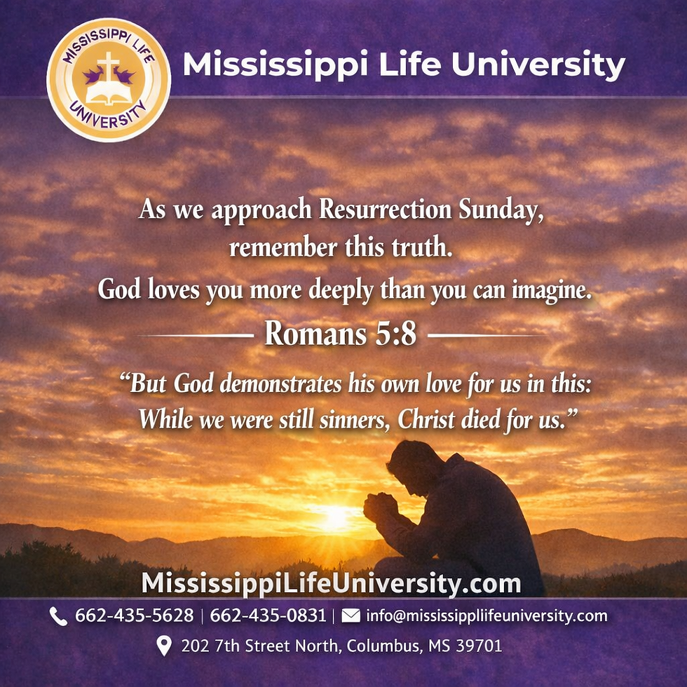 Picture of a man praying outside with a sunrise in the background