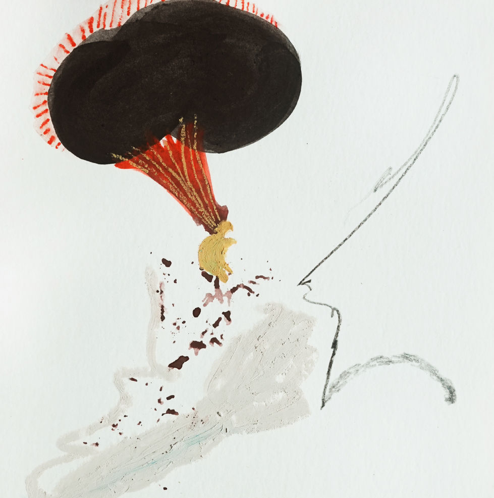 a painting of abstract microscopic botanic
