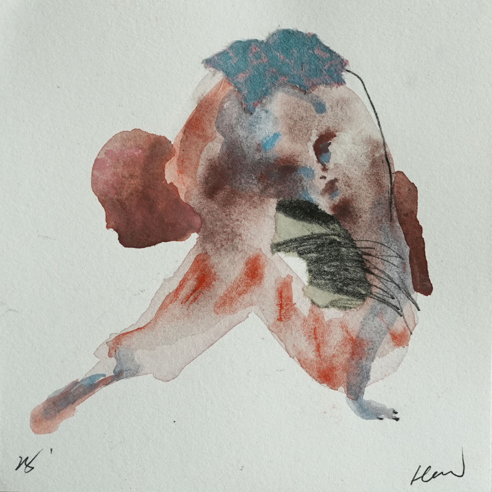 a painting of two person grapple together