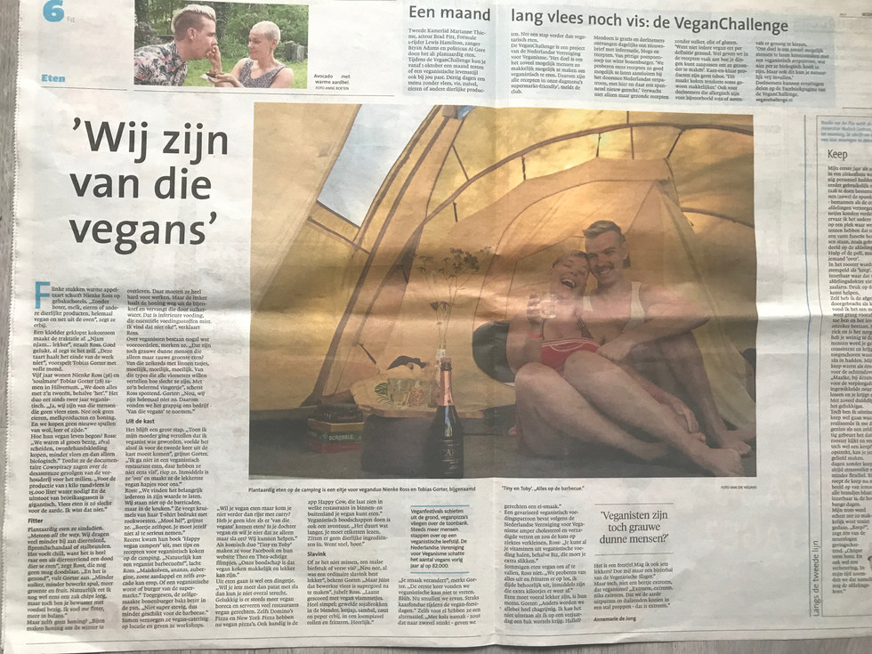 Artikel Van die vegans in de FIT bijlage