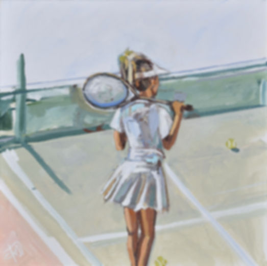 “Tennis Girl” original painting 12x12