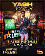 YASH MY GOSH - Master Mentalist & Magician on the set of India's Got Talent 