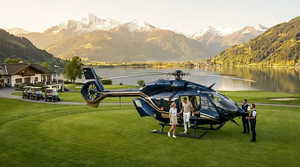 By helicopter to the Zell am See-Kaprun Golf Club