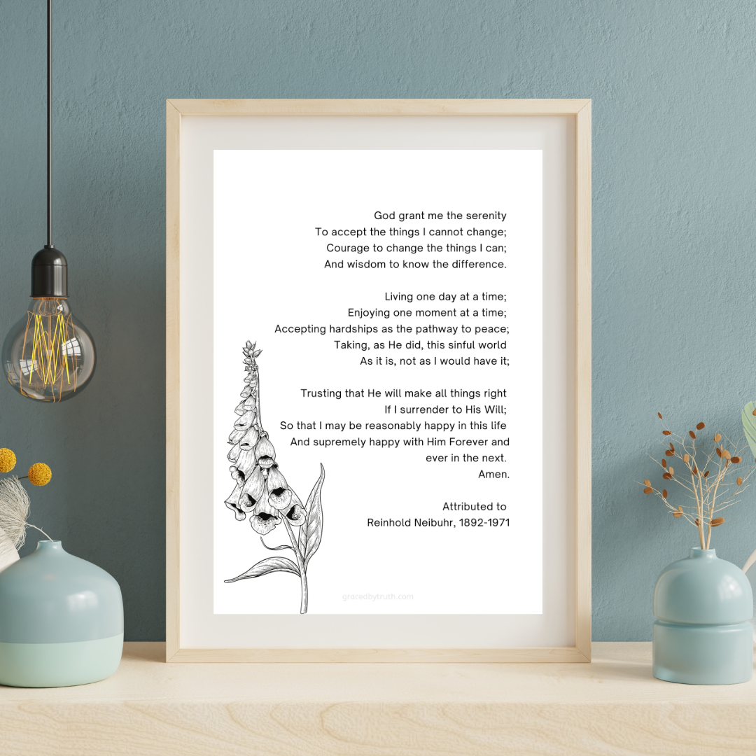 A4 PDF Printable | Serenity Prayer (Long Version) 1