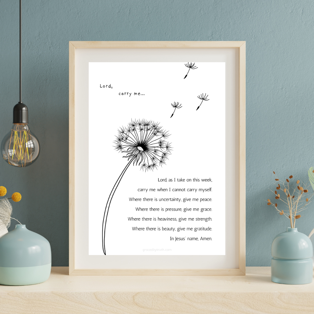 A4 PDF Printable | Lord Carry Me Prayer