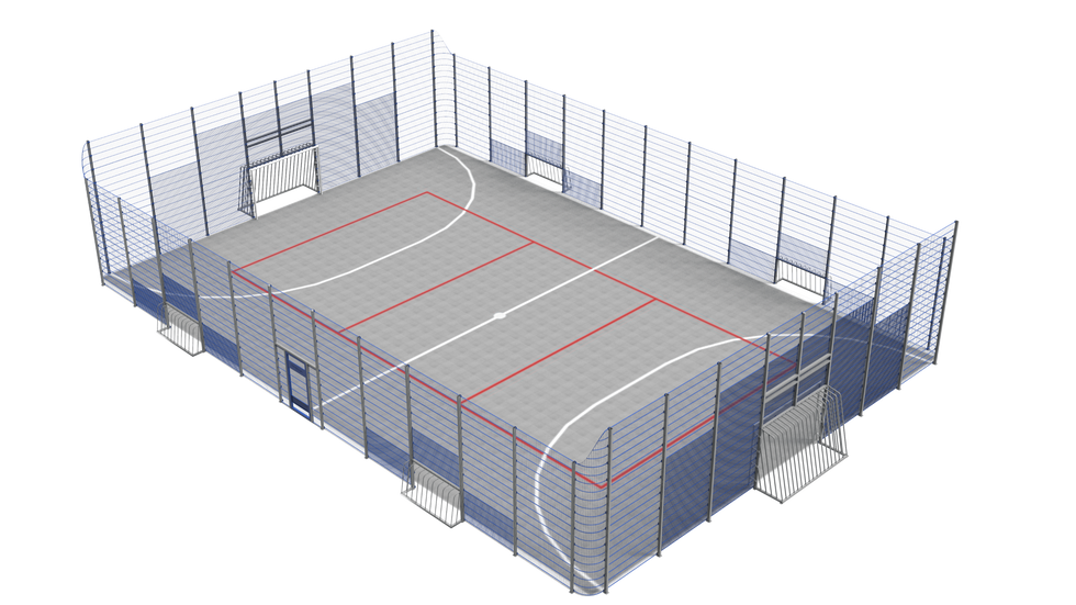 Металева антивандальна спортивна огорожа «БРУКЛІН» із секційною системою для майданчиків