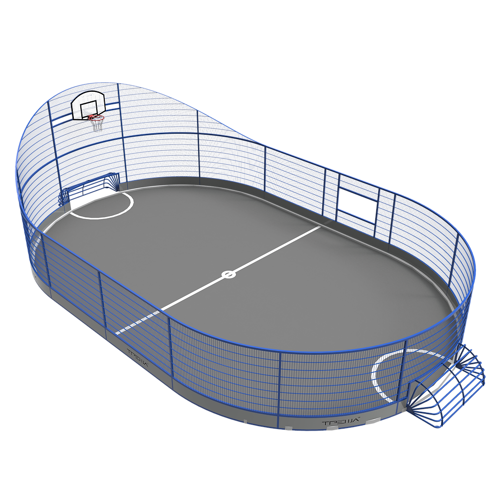 Модульний спортивний майданчик з антивандальним огородженням для міні футболу та стрітболу