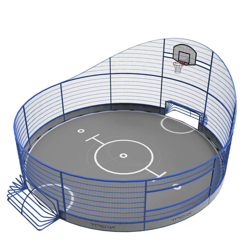 Модульний спортивний майданчик з антивандальним огородженням для міні футболу та баскетболу
