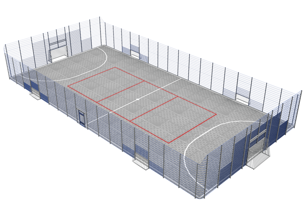 Металева антивандальна спортивна огорожа «БРУКЛІН» із секційною системою для майданчиків
