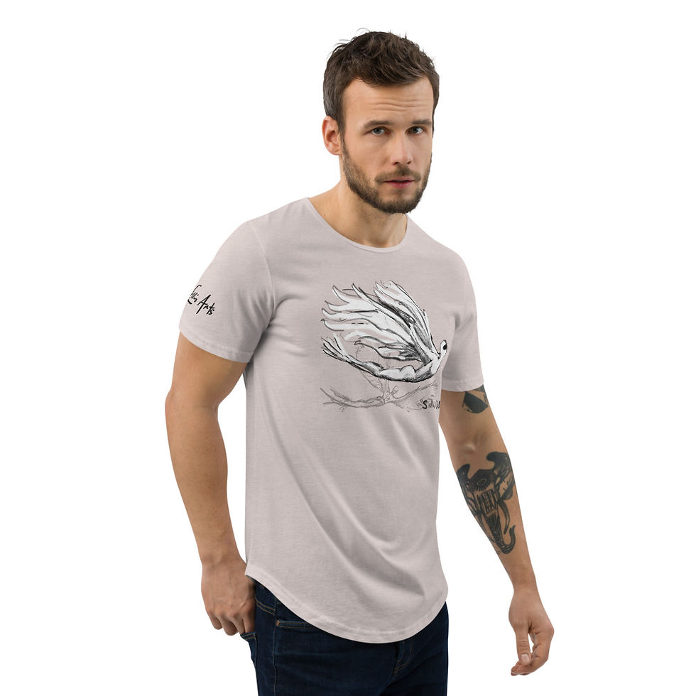 Thumbnail: Swan Men's Curved Hem T-Shirt