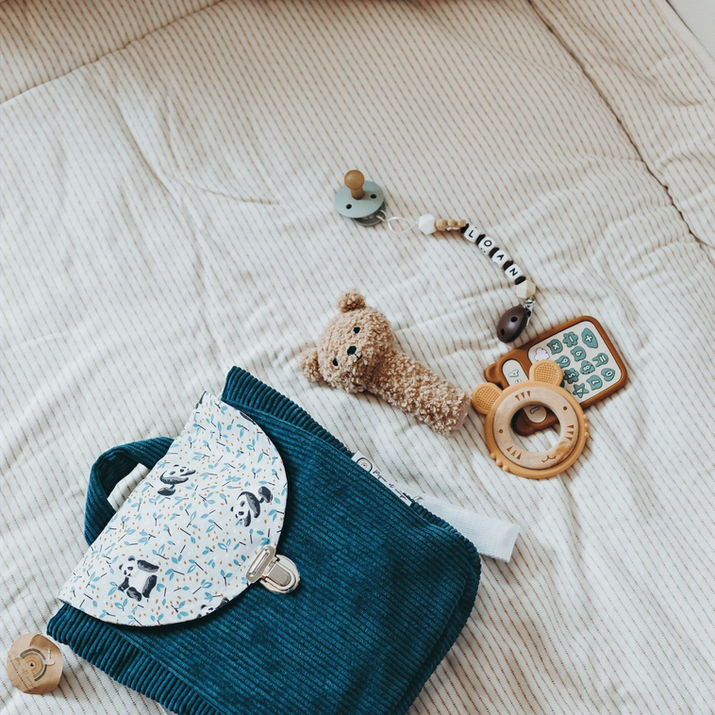 Sac à dos fait main pour petit Attache tétine couture de qualité à Versoix