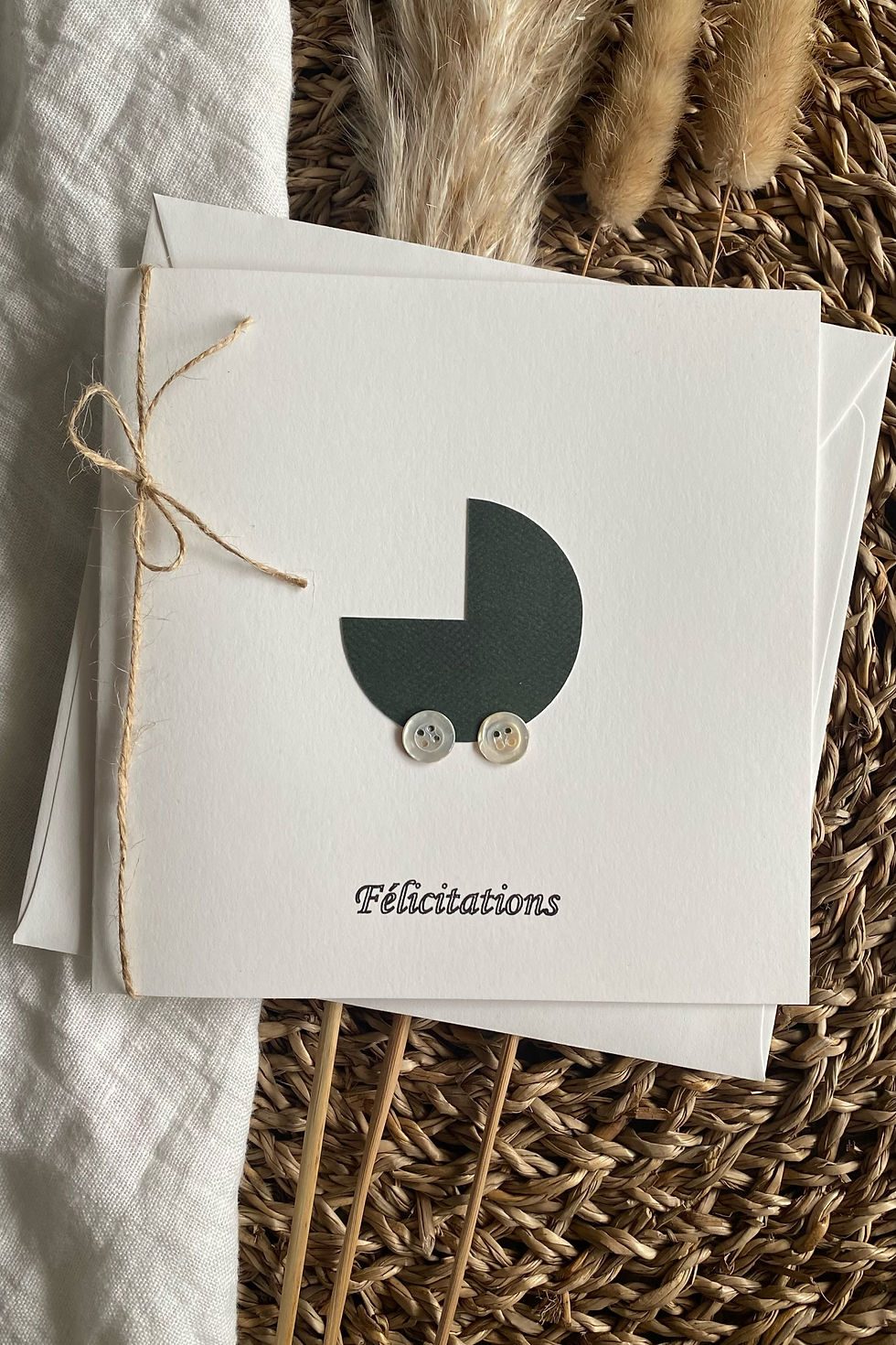 carte de félicitation avec poussette