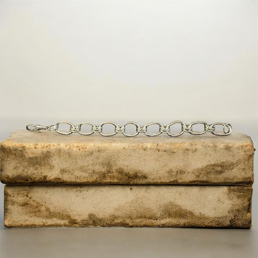 Thumbnail: Silver Oval Link Bracelet