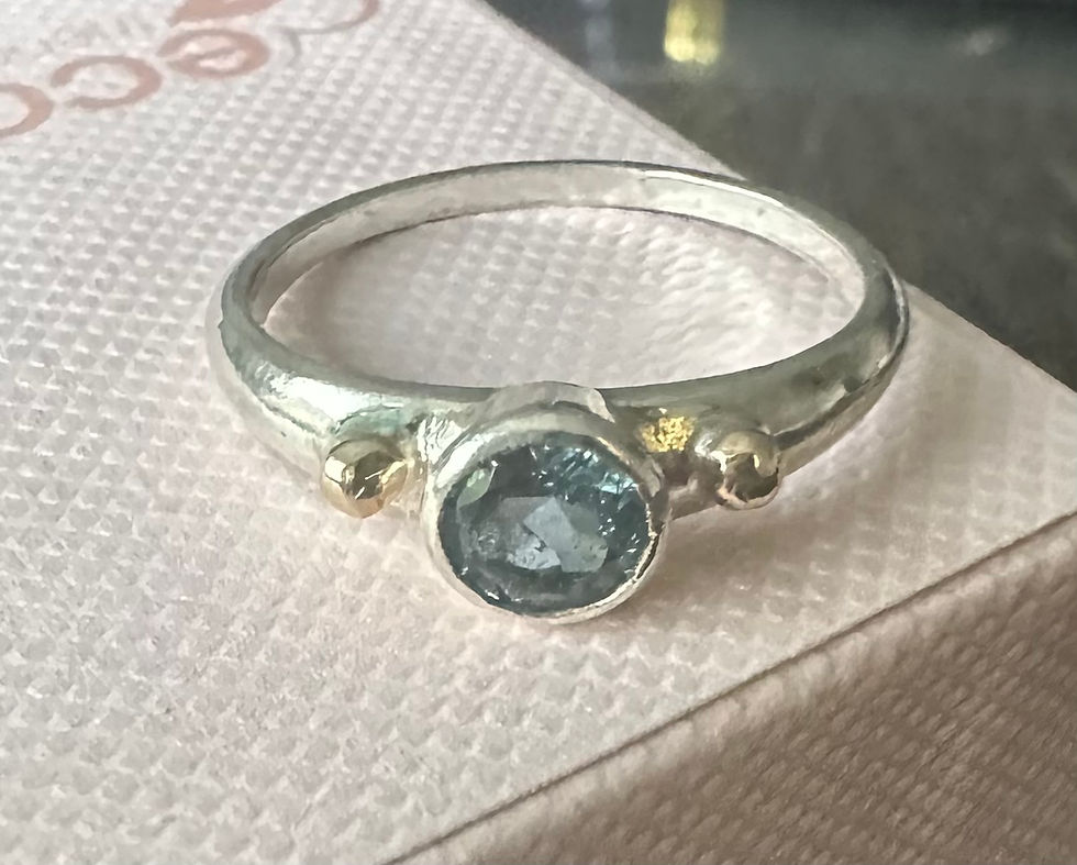 Thumbnail: Sky Blue Topaz Silver Ring Size O
