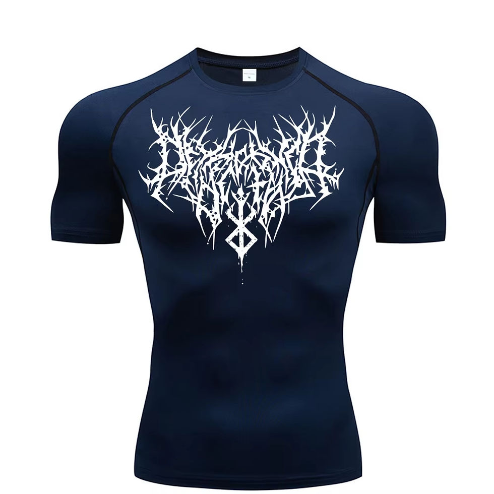 Thumbnail: Men's Printed Compression Shirt - Quick Dry Breathable Rash Guard for Gym & Work