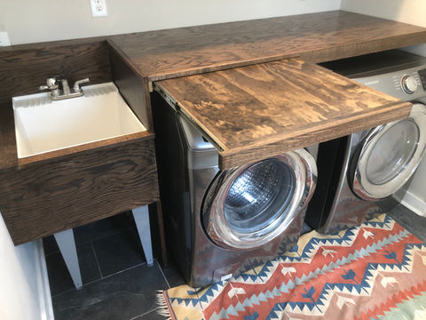Laundry Room with Mop Sink & Pull Out Folding Tray